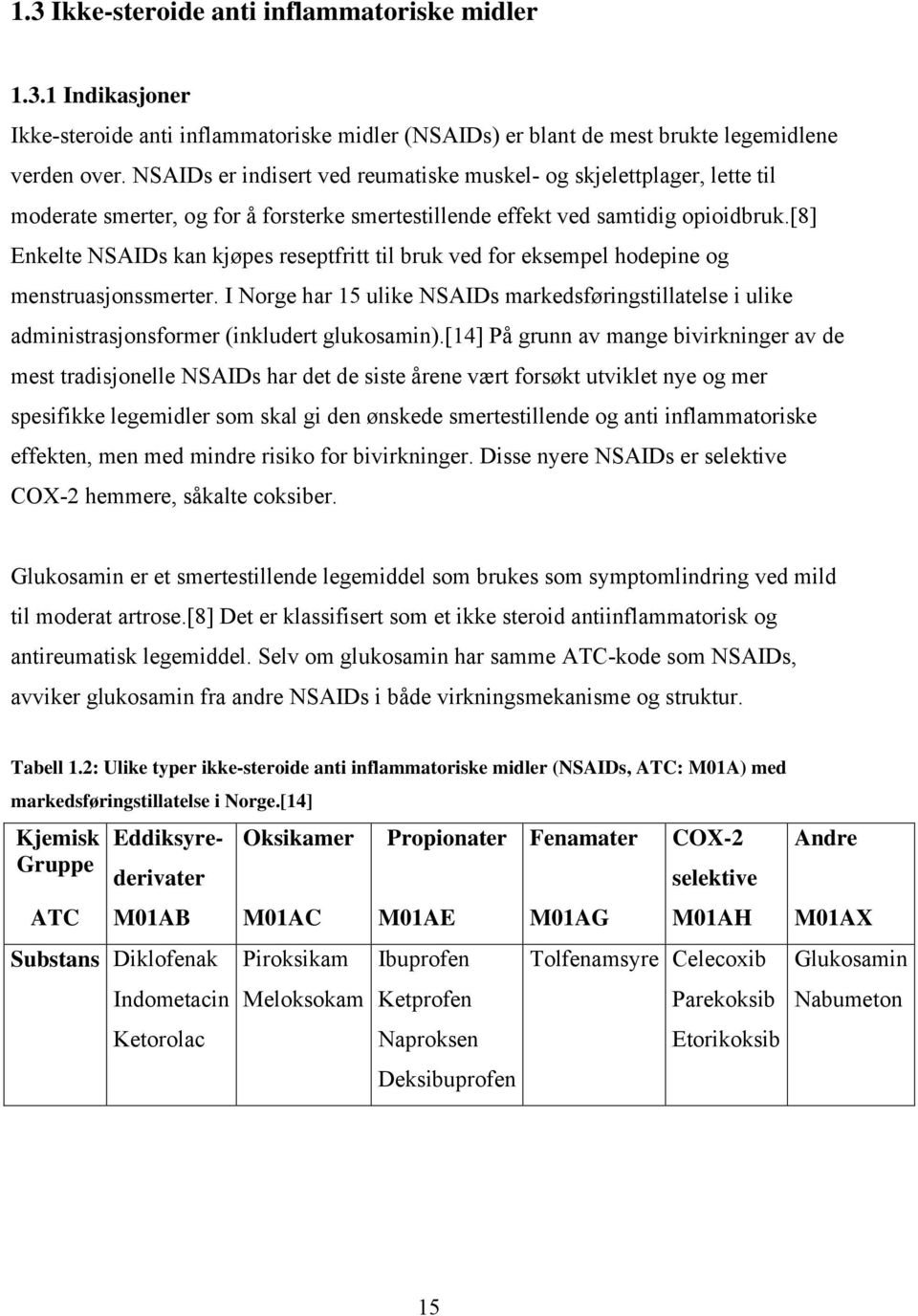 [8] Enkelte NSAIDs kan kjøpes reseptfritt til bruk ved for eksempel hodepine og menstruasjonssmerter.