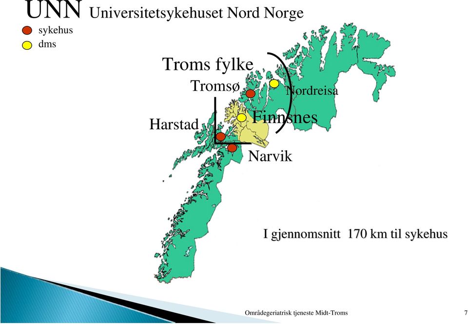 Narvik Nordreisa I gjennomsnitt 170 km til
