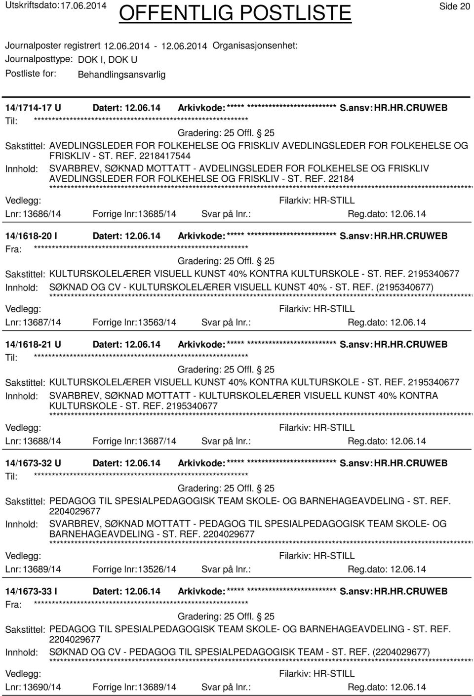 2218417544 Innhold: SVARBREV, SØKNAD MOTTATT - AVDELINGSLEDER FOR FOLKEHELSE OG FRISKLIV AVEDLINGSLEDER FOR FOLKEHELSE OG FRISKLIV - ST. REF. 22184 Lnr: 13686/14 Forrige lnr:13685/14 Svar på lnr.