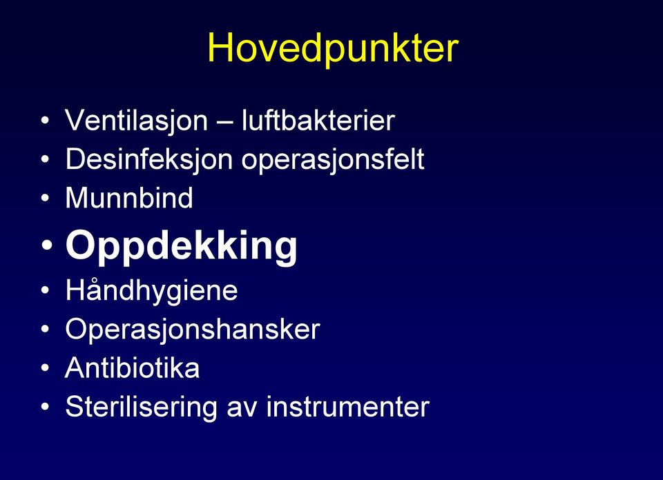 Oppdekking Håndhygiene