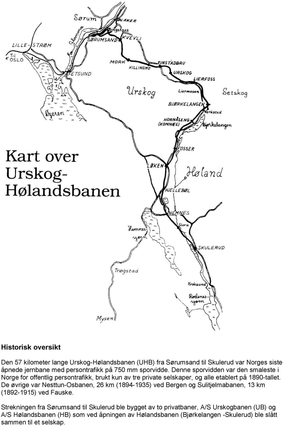 De øvrige var Nesttun-Osbanen, 26 km (1894-1935) ved Bergen og Sulitjelmabanen, 13 km (1892-1915) ved Fauske.