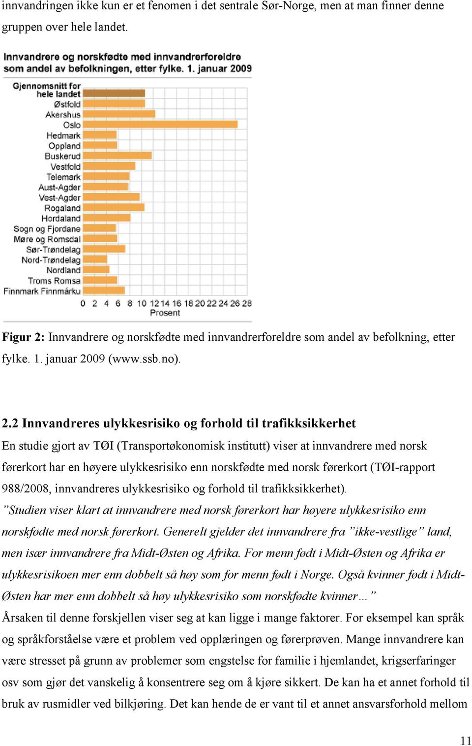 Innvandrere og norskfødte med innvandrerforeldre som andel av befolkning, etter fylke. 1. januar 20