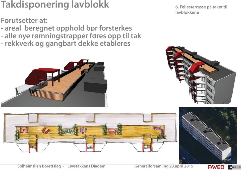 rømningstrapper føres opp til tak - rekkverk og