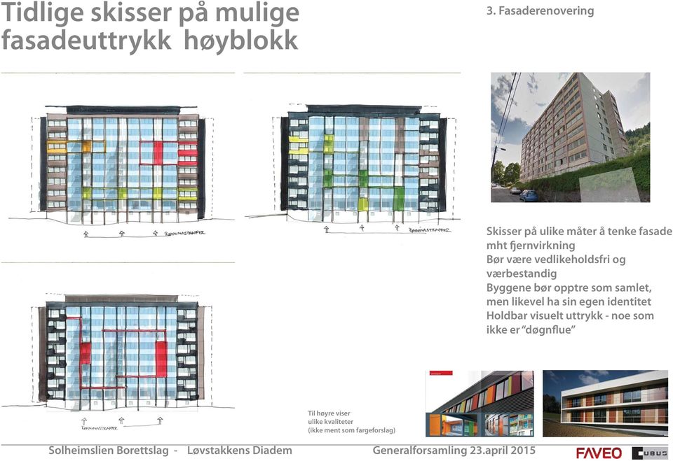 vedlikeholdsfri og værbestandig Byggene bør opptre som samlet, men likevel ha sin