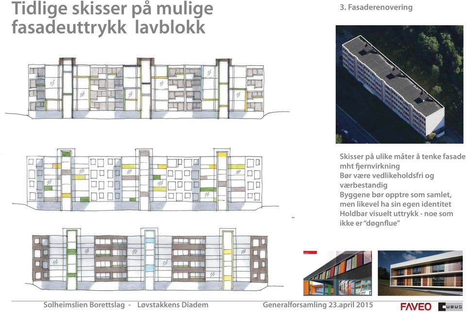 vedlikeholdsfri og værbestandig Byggene bør opptre som samlet, men likevel ha sin