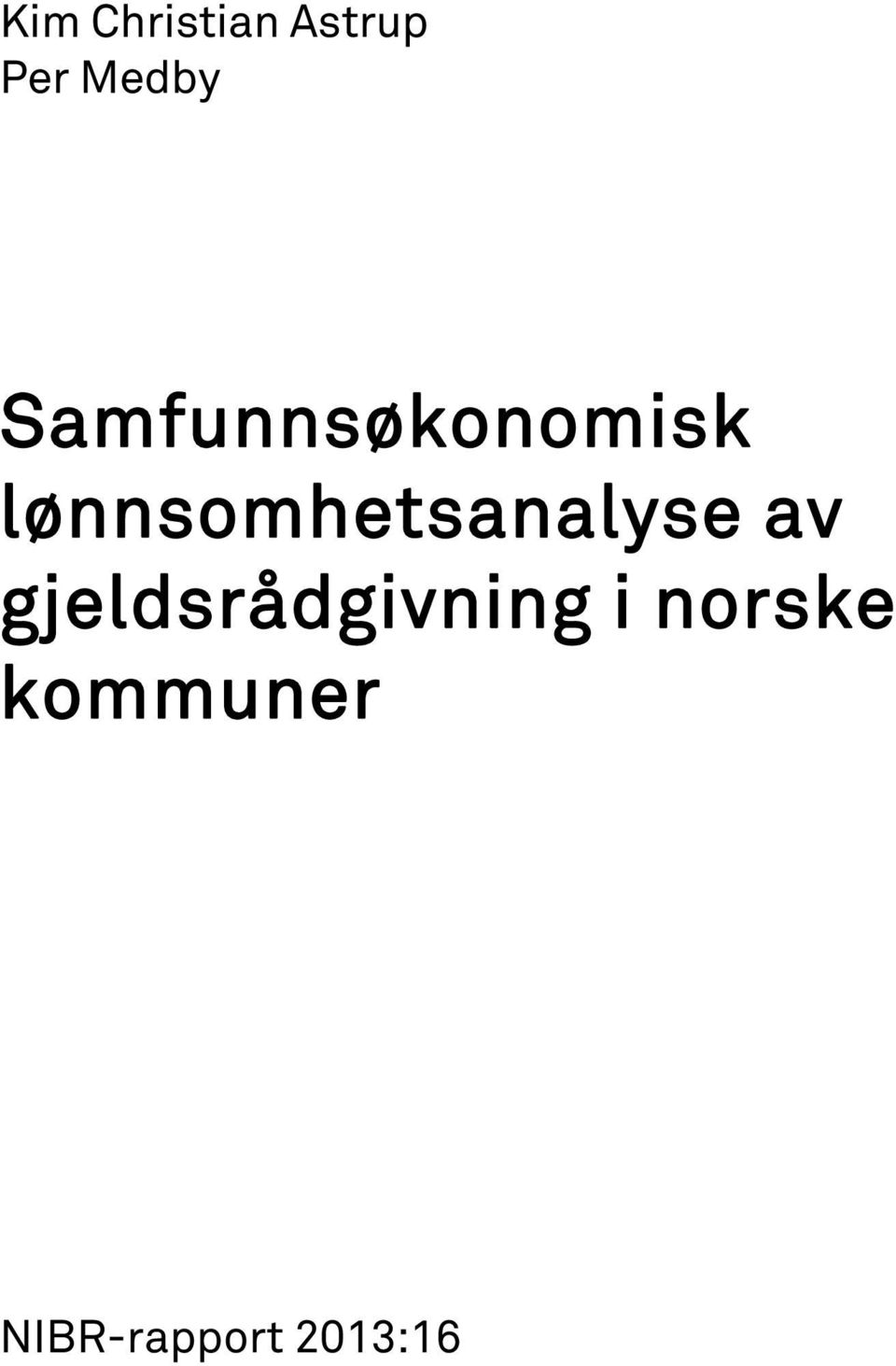 lønnsomhetsanalyse av