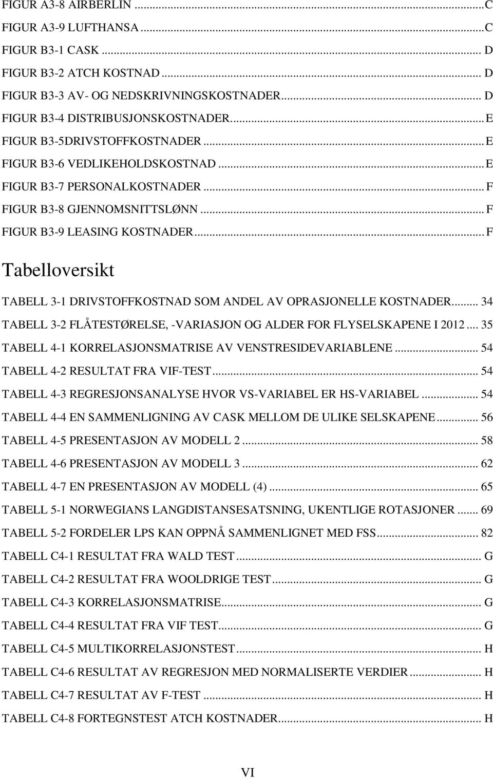 .. F Tabelloversikt TABELL 3-1 DRIVSTOFFKOSTNAD SOM ANDEL AV OPRASJONELLE KOSTNADER... 34 TABELL 3-2 FLÅTESTØRELSE, -VARIASJON OG ALDER FOR FLYSELSKAPENE I 2012.