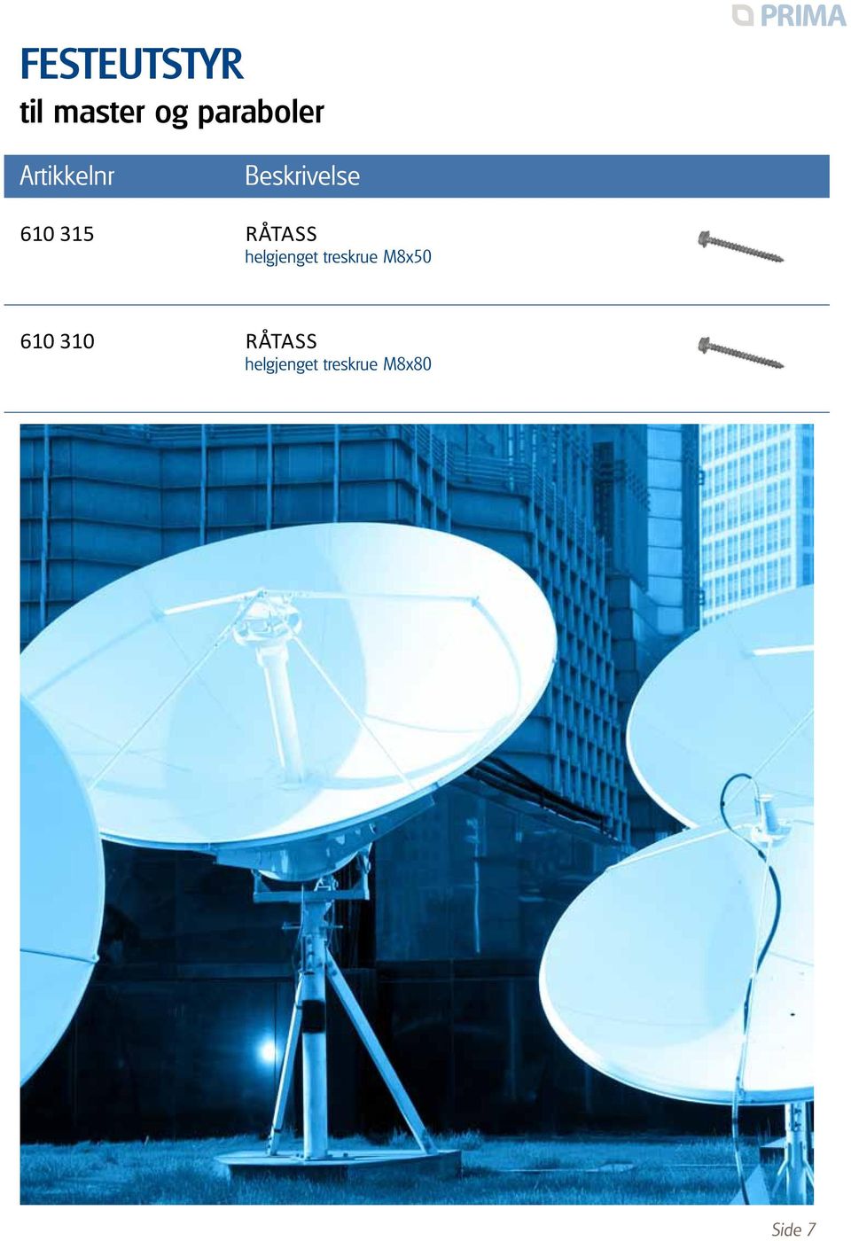 RÅTASS helgjenget treskrue M8x50 610