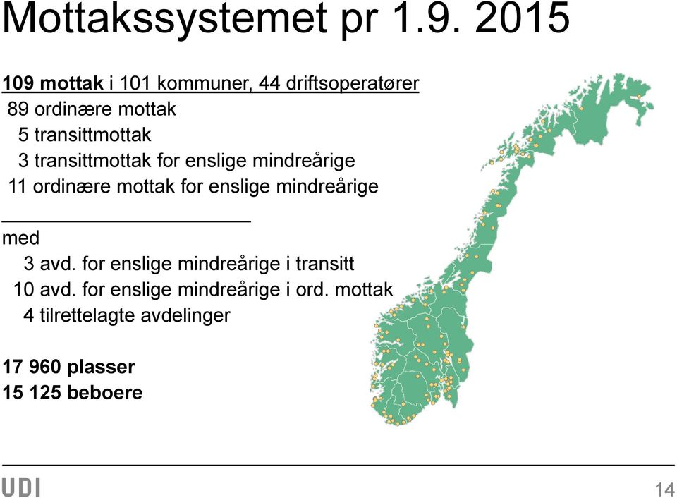 transittmottak 3 transittmottak for enslige mindreårige 11 ordinære mottak for enslige