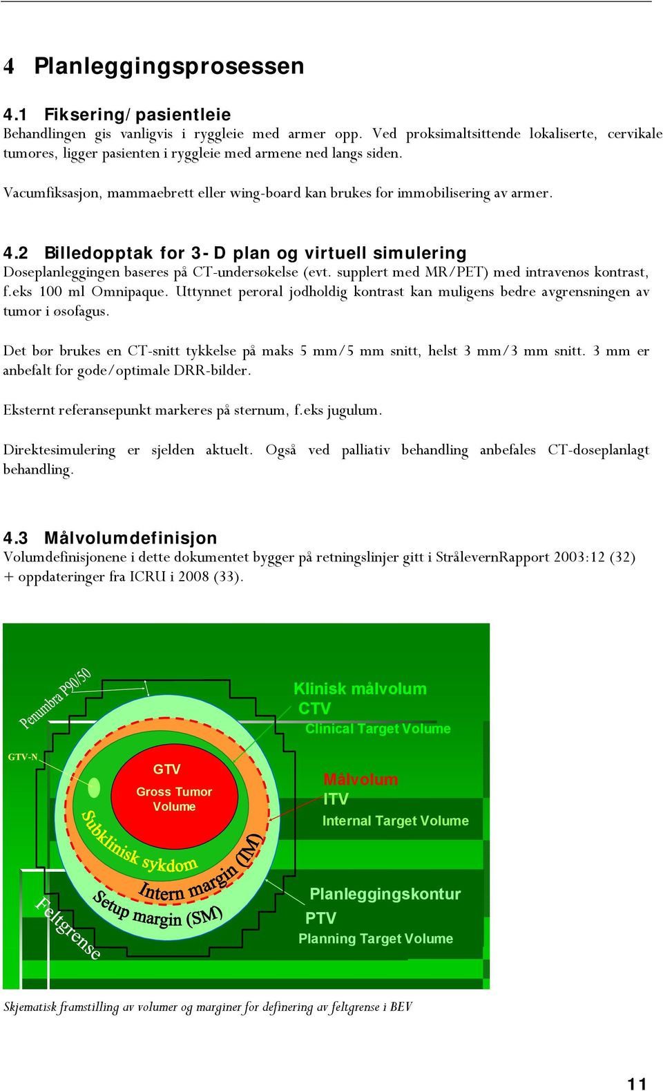 2 19Billedopptak for 3-D plan og virtuell simulering Doseplanleggingen baseres på CT-undersøkelse (evt. supplert med MR/PET) med intravenøs kontrast, f.eks 100 ml Omnipaque.