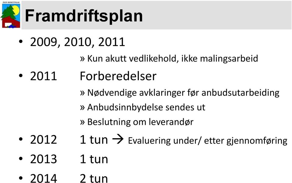 anbudsutarbeiding» Anbudsinnbydelse sendes ut» Beslutning om