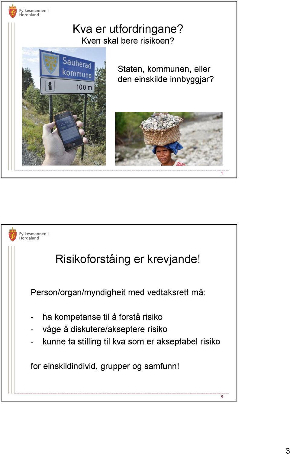 Person/organ/myndigheit med vedtaksrett må: - ha kompetanse til å forstå risiko -