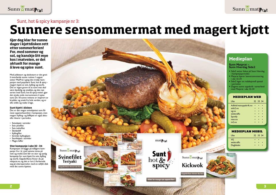 I august setter MatPrat i gang den tredje kampanjen med populære Sunt, hot & spicy - magert kjøtt av svin, kylling og storfe.