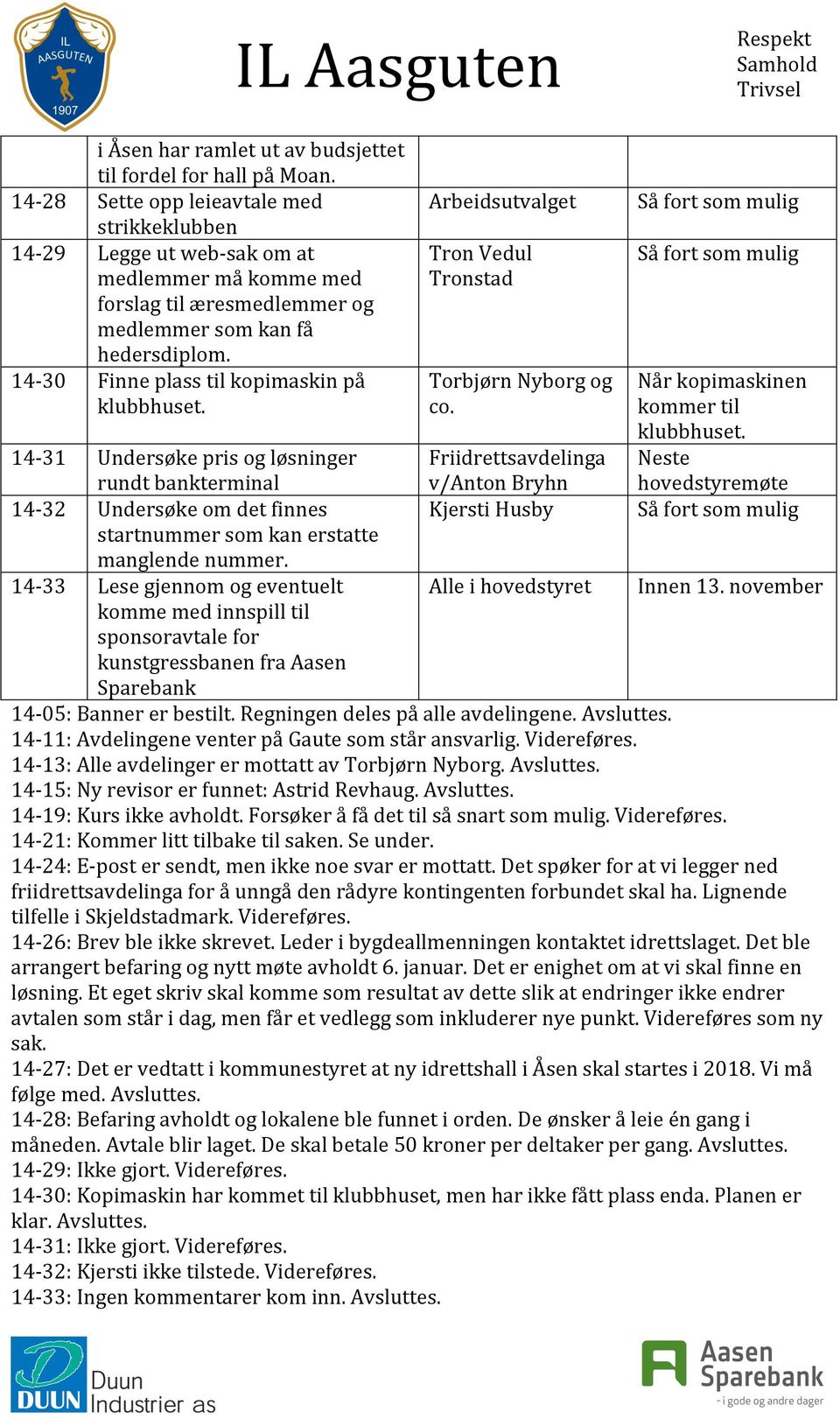 Arbeidsutvalget Torbjørn Nyborg og co. Når kopimaskinen kommer til klubbhuset.