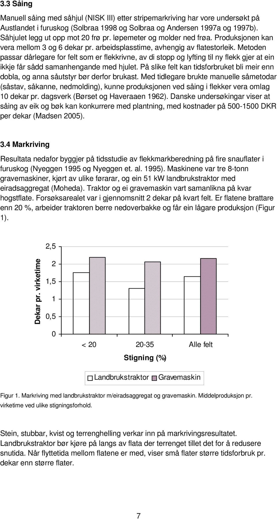 Metoden passar dårlegare for felt som er flekkrivne, av di stopp og lyfting til ny flekk gjer at ein ikkje får sådd samanhengande med hjulet.