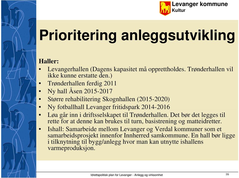 i driftsselskapet til Trønderhallen. Det bør det legges til rette for at denne kan brukes til turn, basistrening og matteidretter.