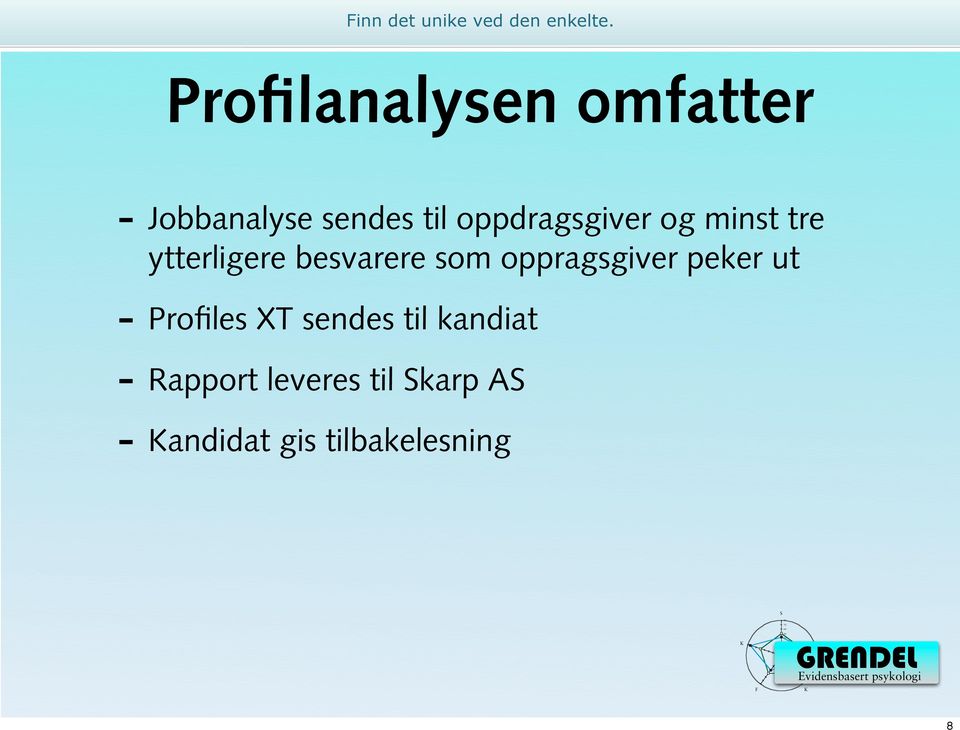 oppragsgiver peker ut - Profiles XT sendes til