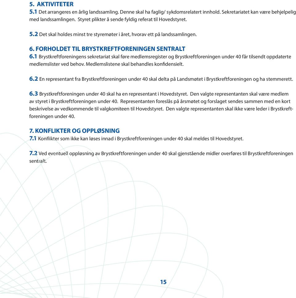 1 Brystkreftforeningens sekretariat skal føre medlemsregister og Brystkreftforeningen under 40 får tilsendt oppdaterte medlemslister ved behov. Medlemslistene skal behandles konfidensielt. 6.