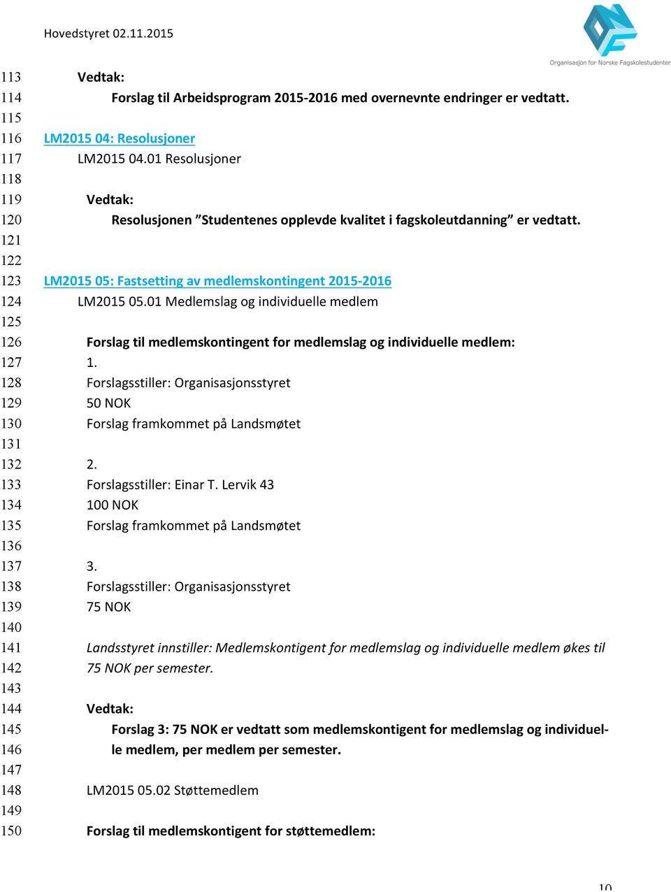 LM2015 05: Fastsetting av medlemskontingent 2015-2016 LM2015 05.01 Medlemslag og individuelle medlem Forslag til medlemskontingent for medlemslag og individuelle medlem: 1.