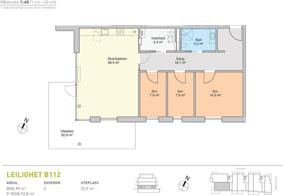 4,9 m² 7,9 m² 4,9 m² 8,8 m² 16,3 m² 16,3 m² 14,3 m² 13,7 m² 2,3 m² 2,3 m² 22,9 m²