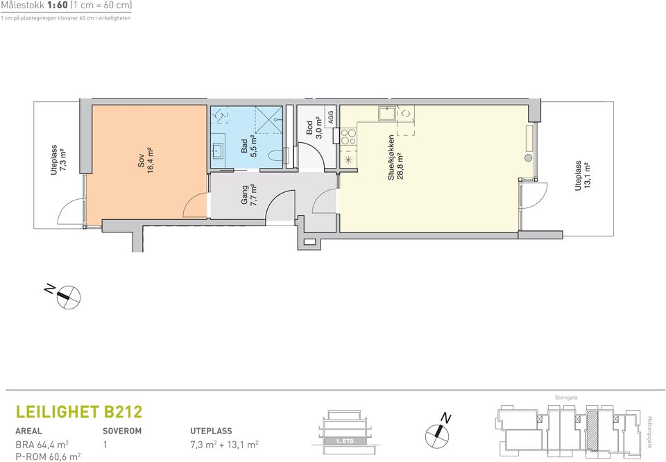 P-ROM 60,6 m 2 Bod 3,0 m² 1.