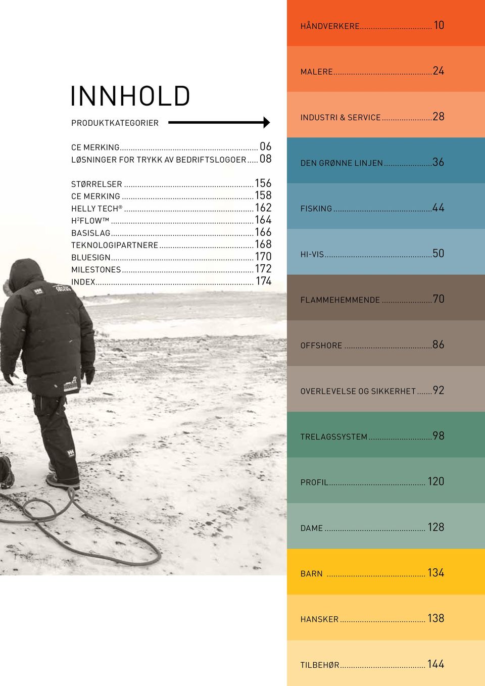 ..172 INDEX...174 MALERE...24 INDUSTRI & SERVICE...28 DEN GRØNNE LINJEN...36 FISKING...44 HI-VIS...50 FLAMMEHEMMENDE.