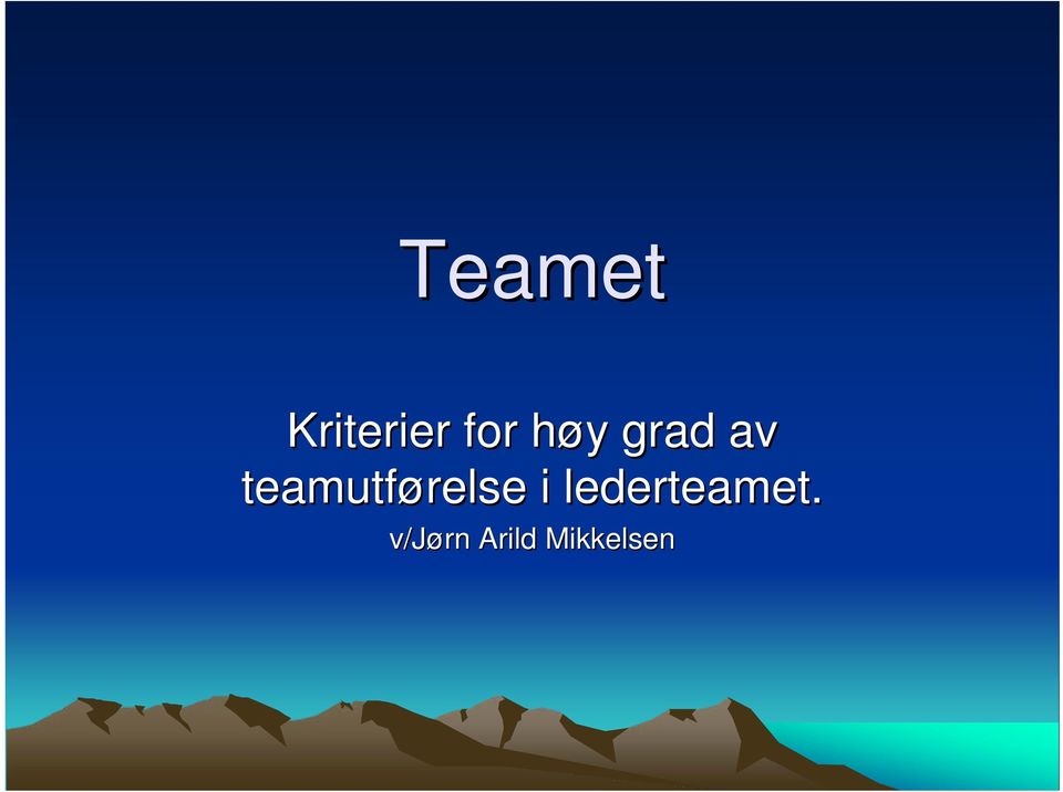 teamutførelse i