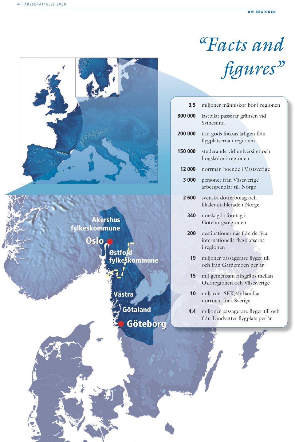 dotterbolag och filialer etablerade i Norge 340 norskägda företag i Göteborgsregionen Akershus fylkeskommune Oslo Østfold fylkeskommune 200 destinationer nås från de fyra internationella