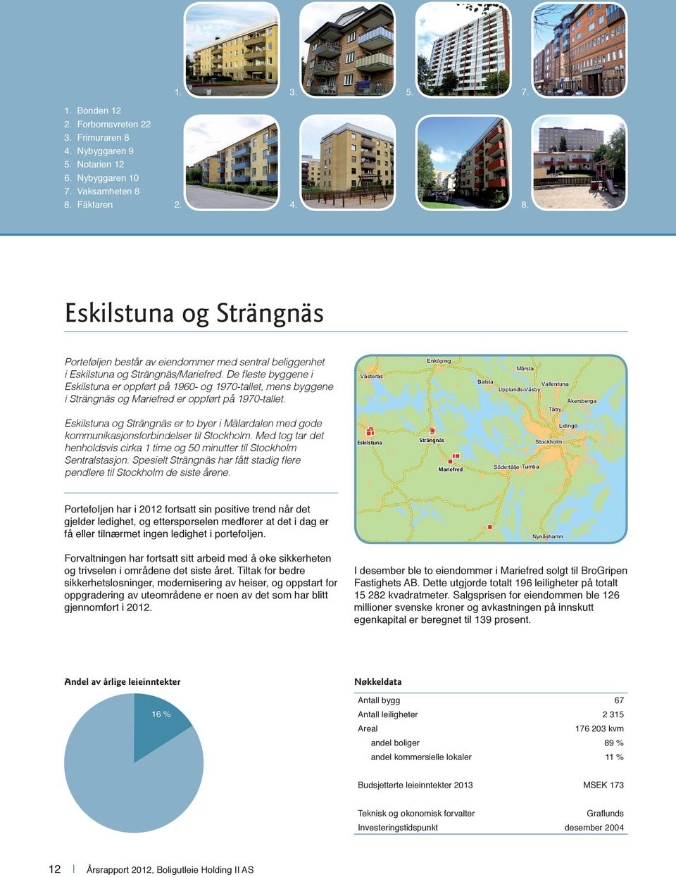 Eskilstuna og Strängnäs er to byer i Mälardalen med gode kommunikasjonsforbindelser til Stockholm. Med tog tar det henholdsvis cirka 1 time og 50 minutter til Stockholm Sentralstasjon.