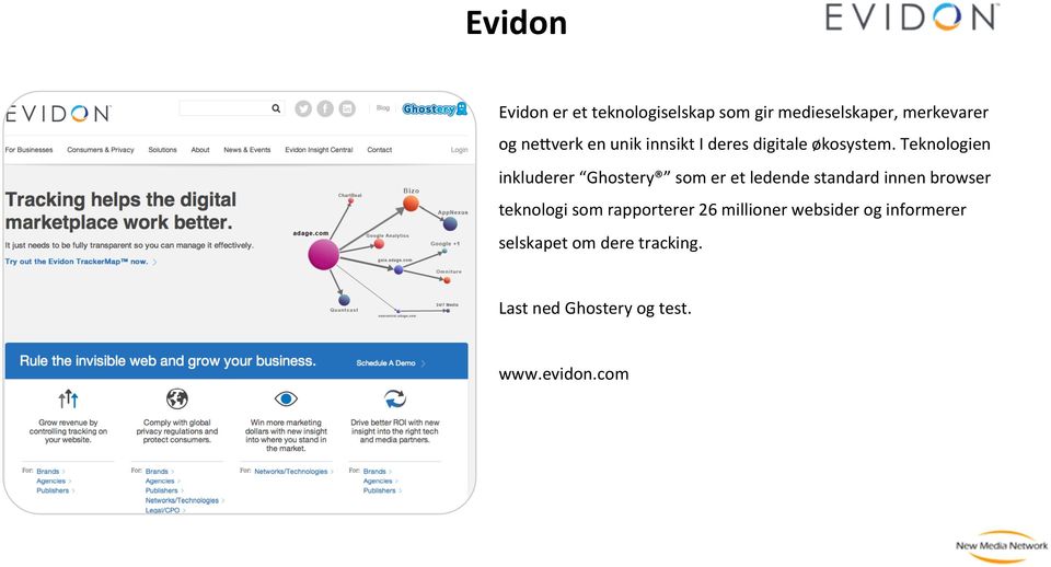 Teknologien inkluderer Ghostery som er et ledende standard innen browser teknologi