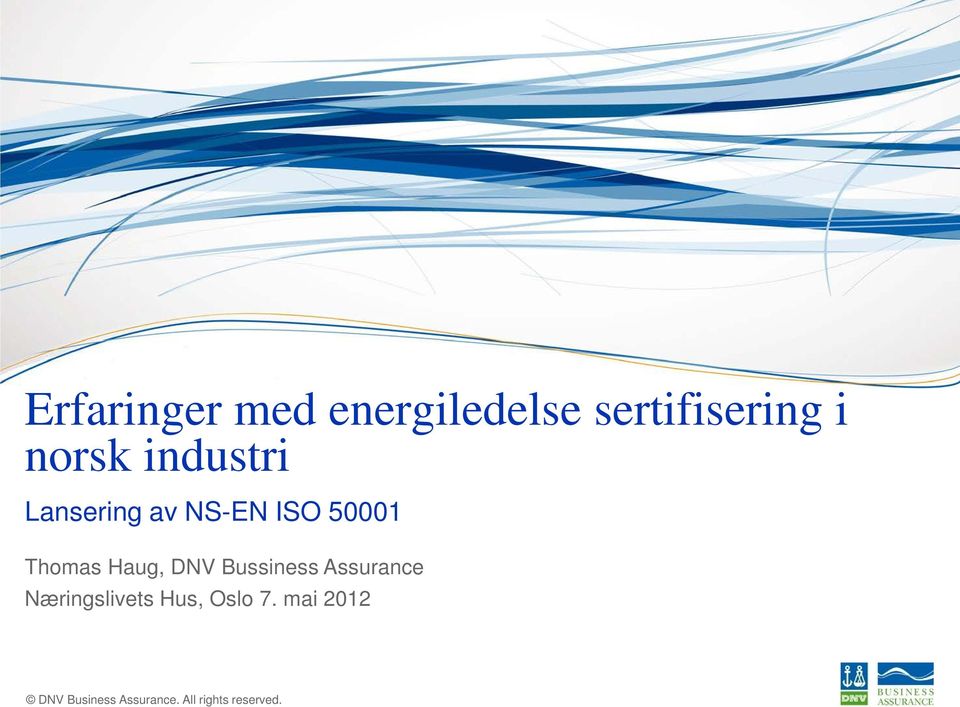 Lansering av NS-EN ISO 50001