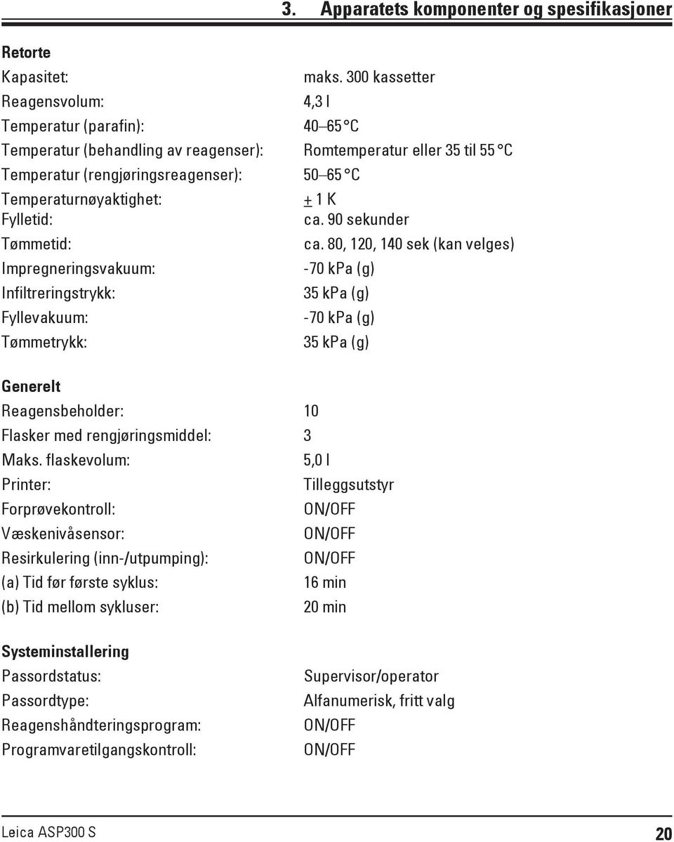 + 1 K Fylletid: ca. 90 sekunder Tømmetid: ca.