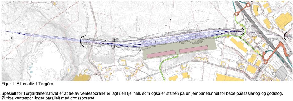 fjellhall, som også er starten på en jernbanetunnel for