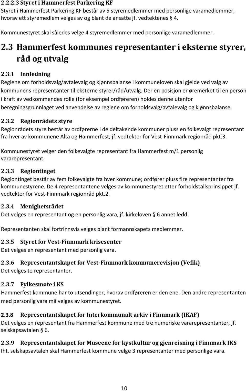Hammerfest kommunes representanter i eksterne styrer, råd og utvalg 2.3.