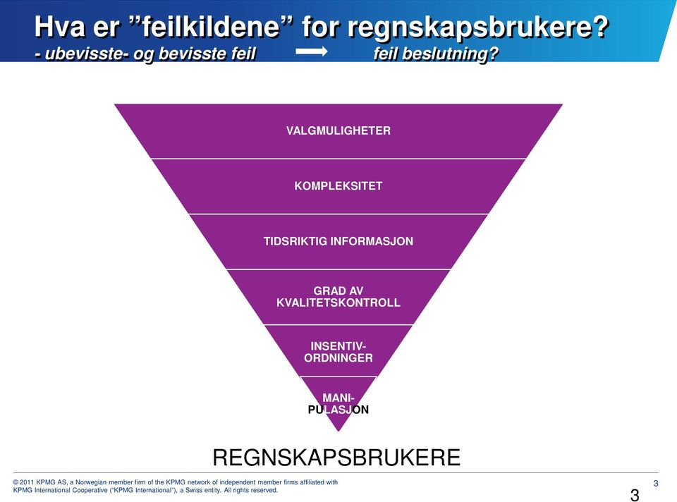 VALGMULIGHETER KOMPLEKSITET TIDSRIKTIG INFORMASJON