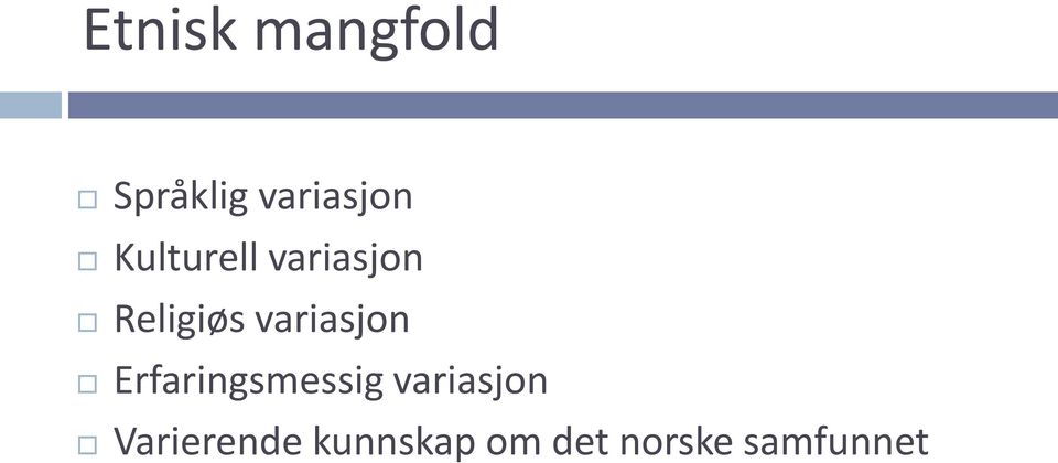 variasjon Erfaringsmessig variasjon