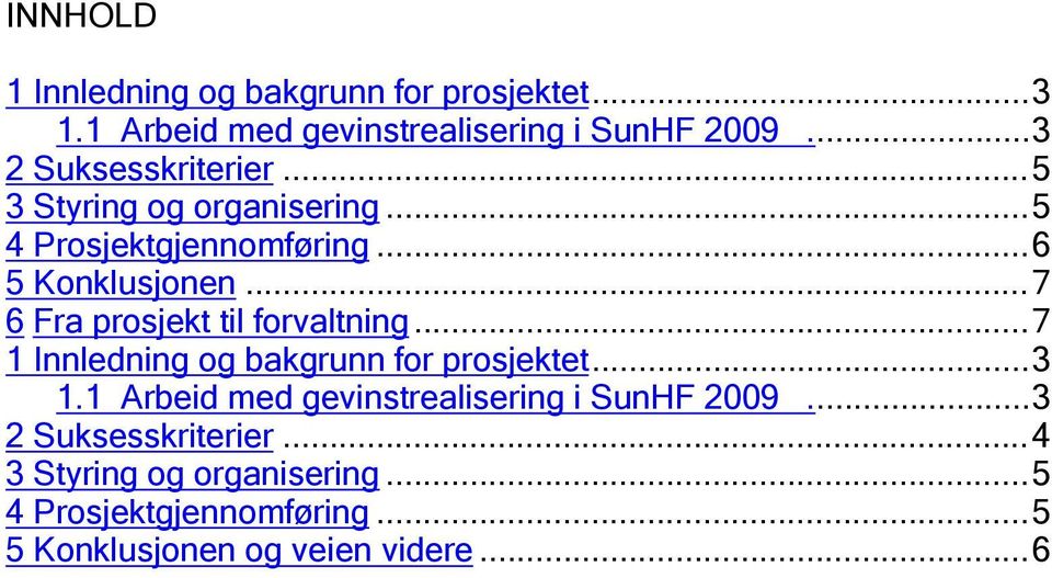 ..7 6 Fra prosjekt til forvaltning...7 1 Innledning og bakgrunn for prosjektet...3 1.