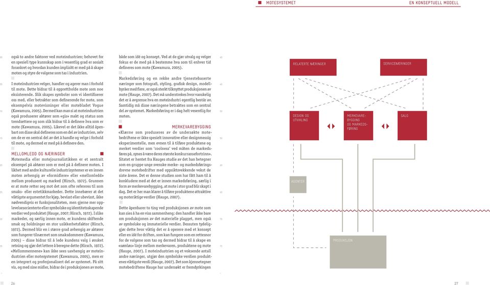 Slik skapes symboler som vi identi fiserer oss med, eller betrakter som definerende for mote, som eksempelvis motevisninger eller motebladet Vogue (Kawamura, ).