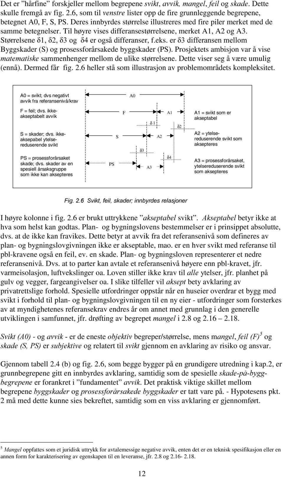 er GLIIHUDQVHQPHOORP Byggskader (S) og prosessforårsakede byggskader (PS). Prosjektets ambisjon var å vise PDWHPDWLVNH sammenhenger mellom de ulike størrelsene. Dette viser seg å være umulig (ennå).