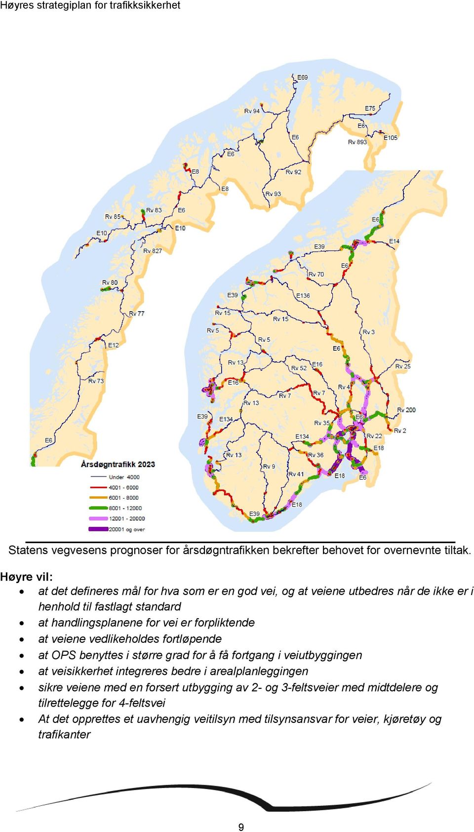 vei er forpliktende at veiene vedlikeholdes fortløpende at OPS benyttes i større grad for å få fortgang i veiutbyggingen at veisikkerhet integreres bedre