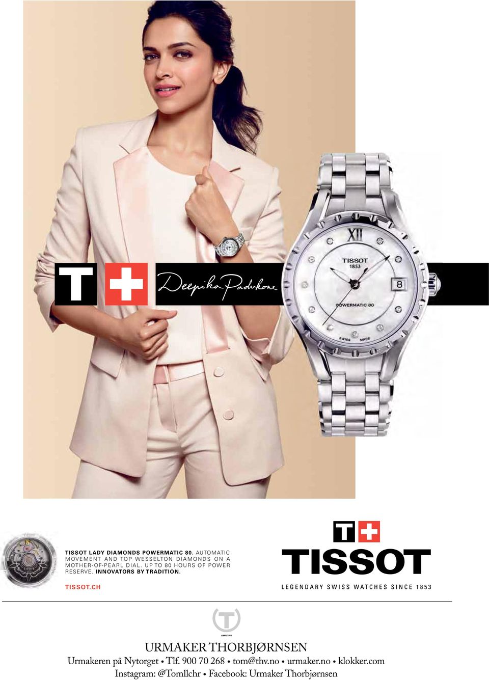 UP TO 80 HOURS OF POWER RESERVE. INNOVATORS BY TRADITION. TISSOT.