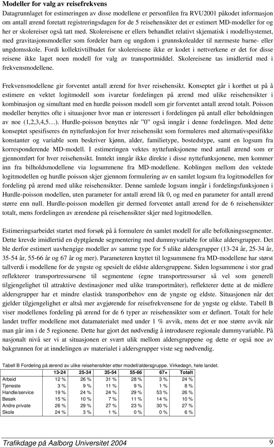 Skolereisene er ellers behandlet relativt skjematisk i modellsystemet, med gravitasjonsmodeller som fordeler barn og ungdom i grunnskolealder til nærmeste barne- eller ungdomsskole.