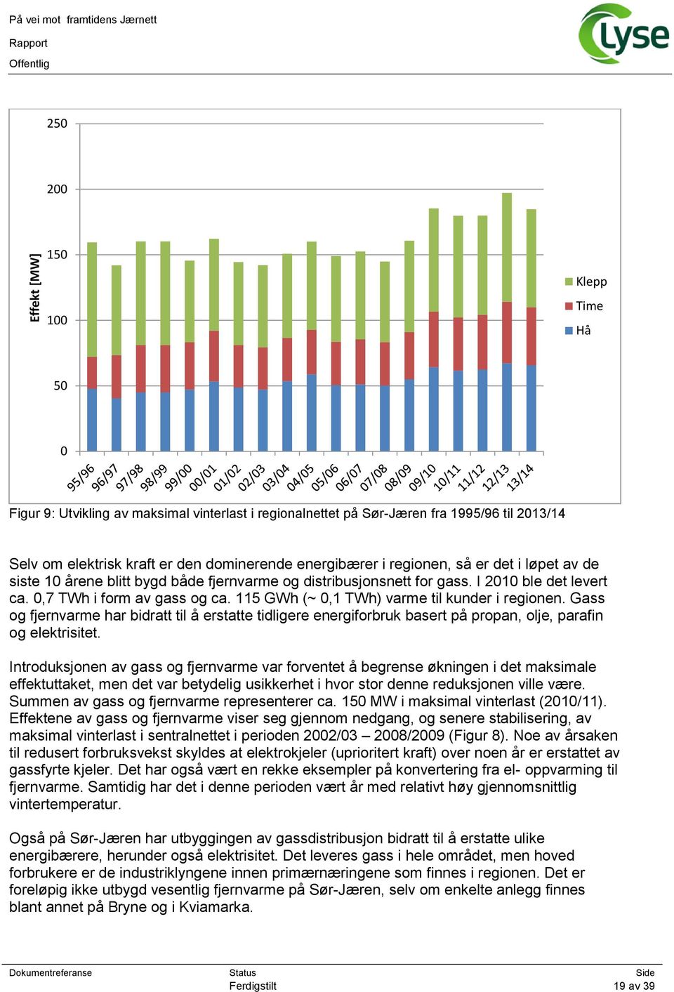 115 GWh (~ 0,1 TWh) varme til kunder i regionen. Gass og fjernvarme har bidratt til å erstatte tidligere energiforbruk basert på propan, olje, parafin og elektrisitet.