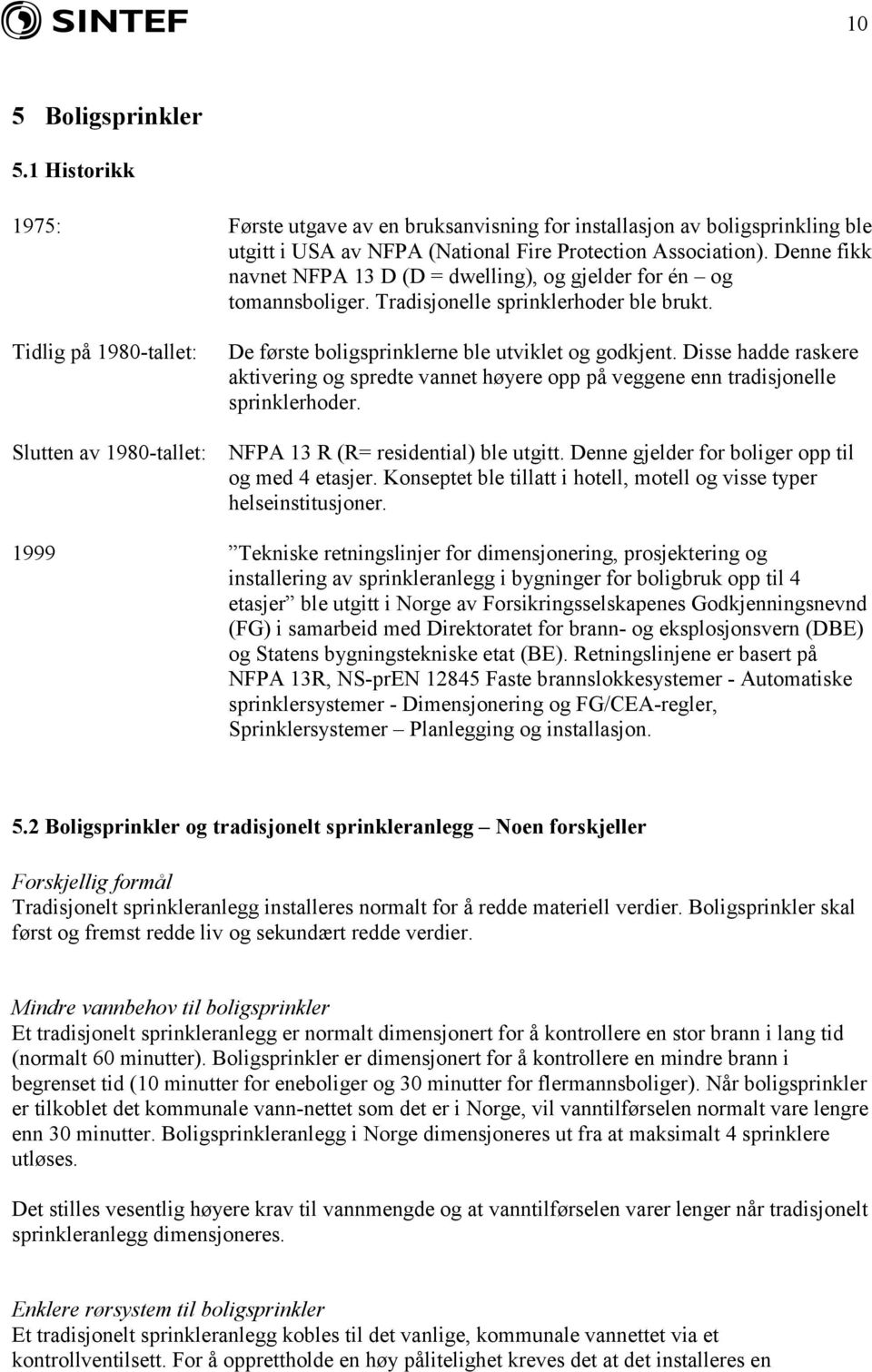 Tidlig på 1980-tallet: Slutten av 1980-tallet: De første boligsprinklerne ble utviklet og godkjent.