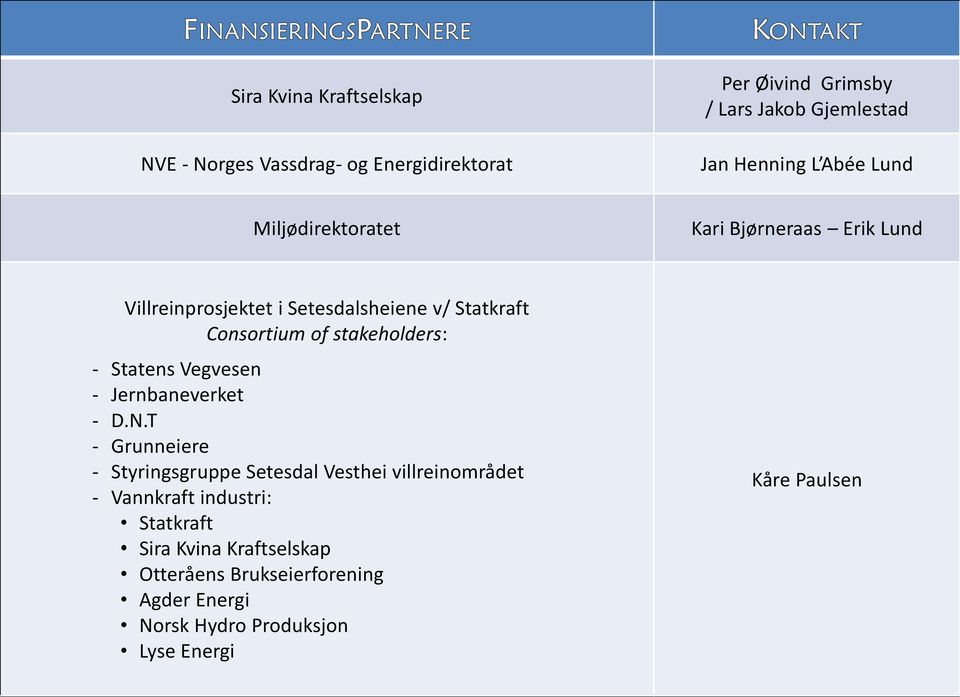 stakeholders: - Statens Vegvesen - Jernbaneverket - D.N.