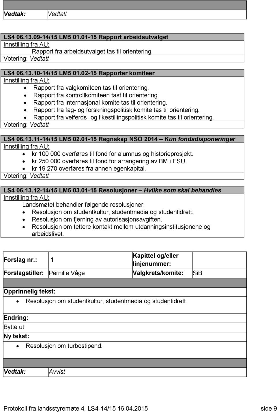 Rapport fra fag- og forskningspolitisk komite tas til orientering. Rapport fra velferds- og likestillingspolitisk komite tas til orientering. LS4 06.13.11-14/15 LM5 02.