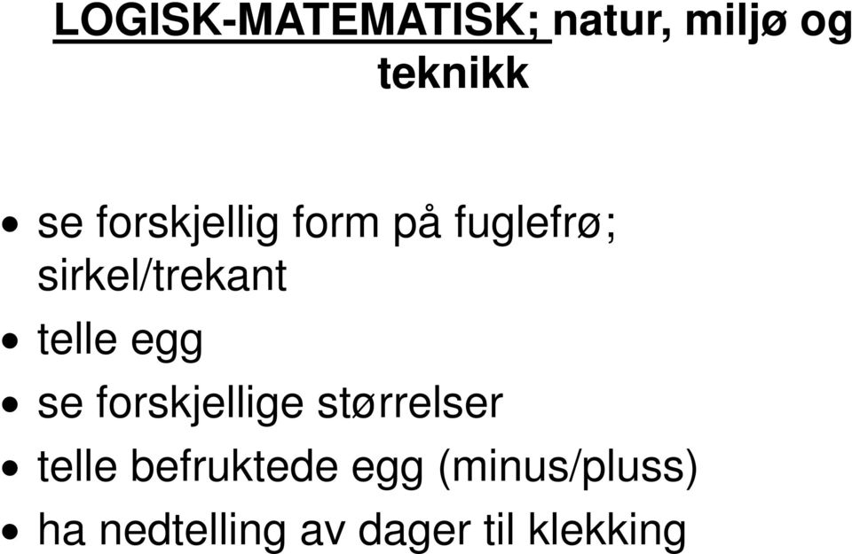 telle egg se forskjellige størrelser telle