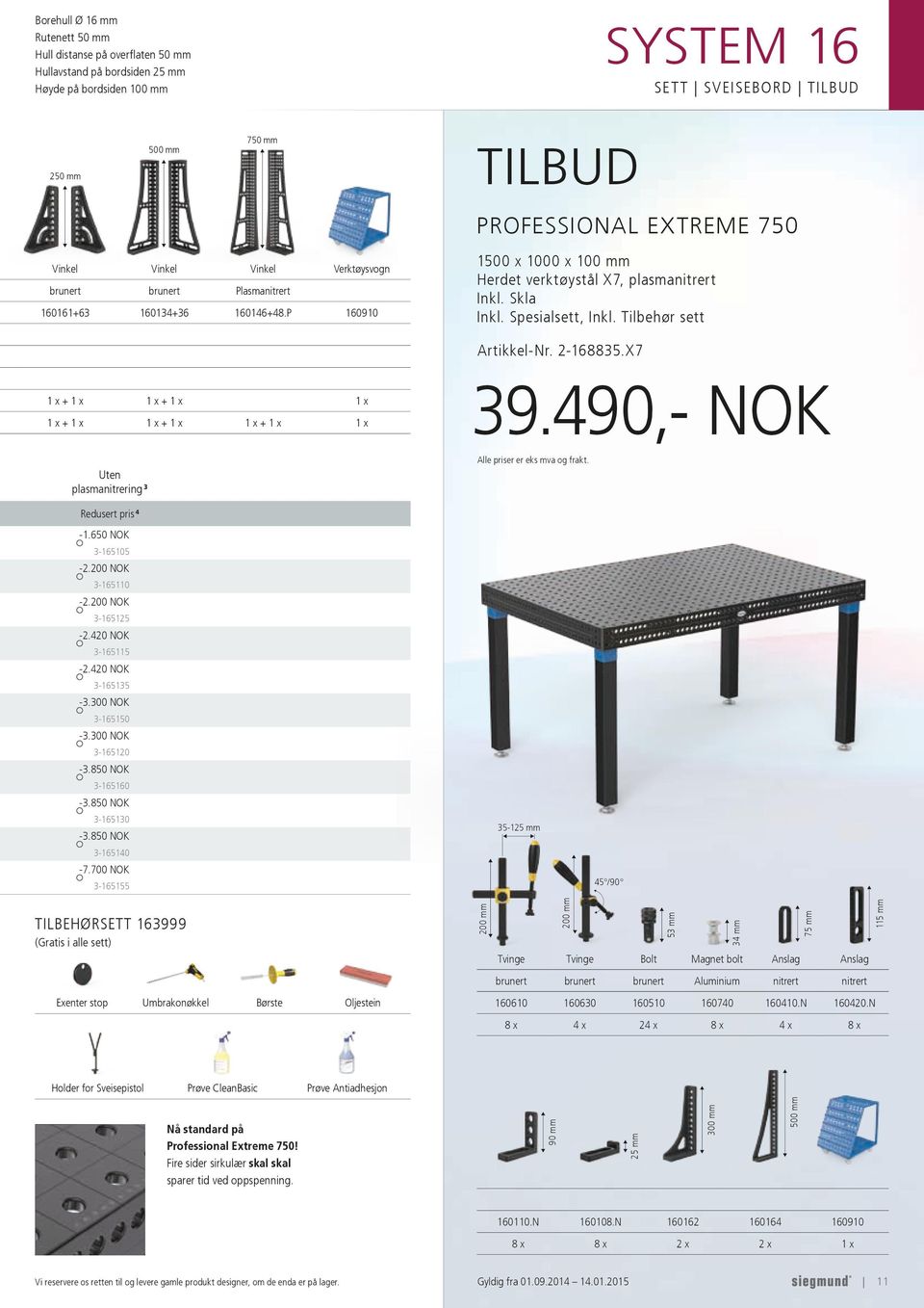 Spesialsett, Inkl. Tilbehør sett Artikkel-Nr. 2-168835.X7 1 x + 1 x 1 x + 1 x 1 x 1 x + 1 x 1 x + 1 x 1 x + 1 x 1 x 39.490,- NOK Uten plasmanitrering 3 Alle priser er eks mva og frakt.