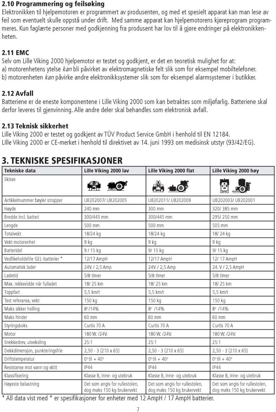 11 EMC Selv om Lille Viking 2000 hjelpemotor er testet og godkjent, er det en teoretisk mulighet for at: a) motorenhetens ytelse kan bli påvirket av elektromagnetiske felt slik som for eksempel