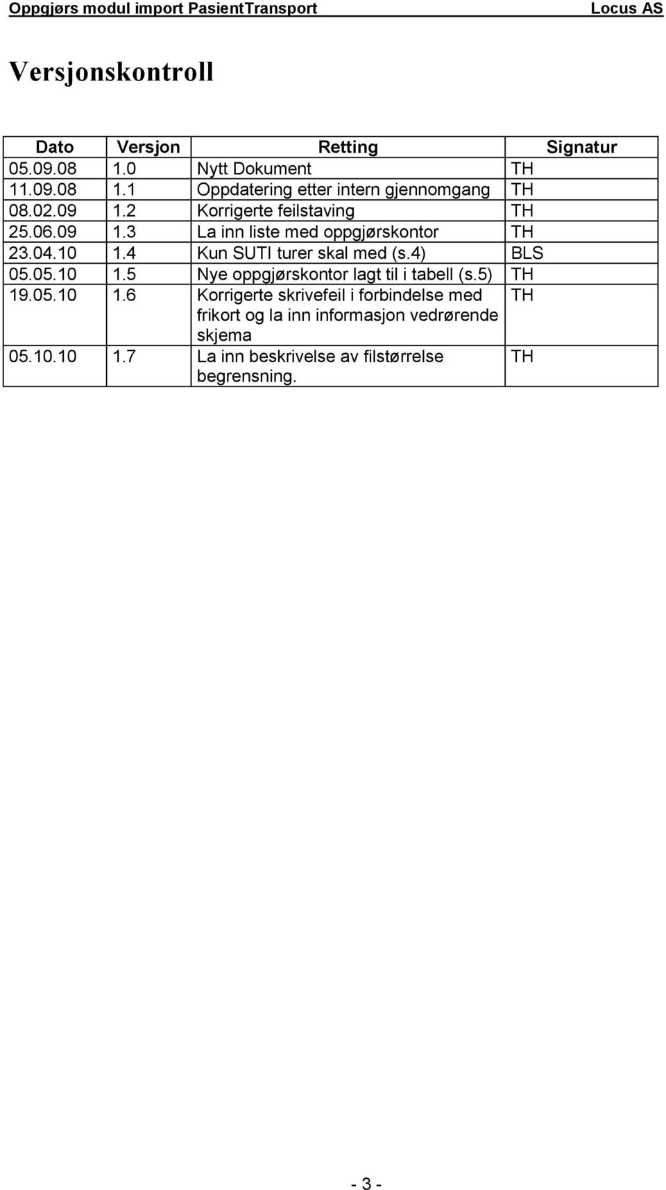 4) BLS 05.05.10 1.5 Nye oppgjørskontor lagt til i tabell (s.5) TH 19.05.10 1.6 Korrigerte skrivefeil i forbindelse med TH frikort og la inn informasjon vedrørende skjema 05.